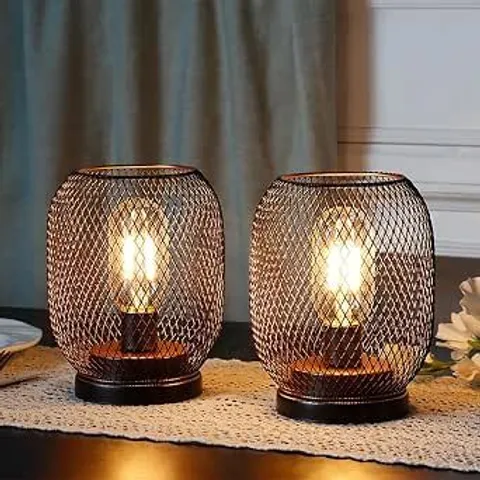 BOXED TABLE LANTERN 17CM HIGH VINTAGE CAGE LIGHT