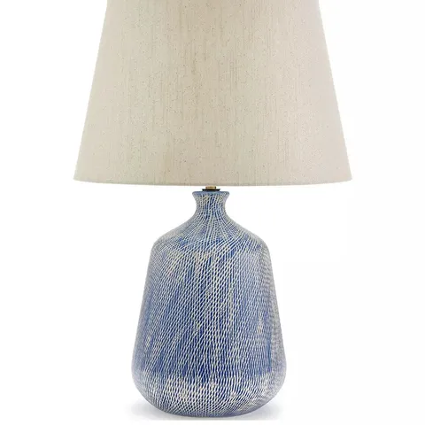 MODERN RIVERIA BLUE SCRATCH TABLE LAMP