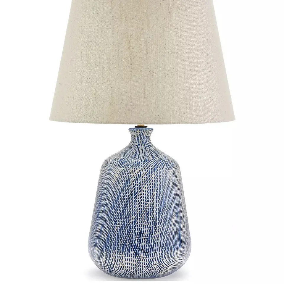 MODERN RIVERIA BLUE SCRATCH TABLE LAMP