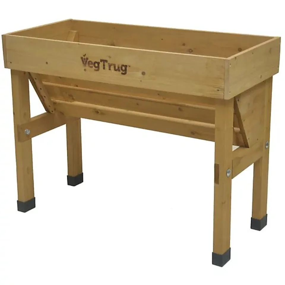 BOXED VEGTRUG SMALL WALL HUGGER RAISED WOODEN PLANTER FSC CEDAR NATURAL 1034mm X 460mm X 800mm (1 BOX)
