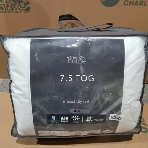 SEALED 7.5 TOG FEELS LIKE DOWN 100% COTTON DUVET KING SIZE 