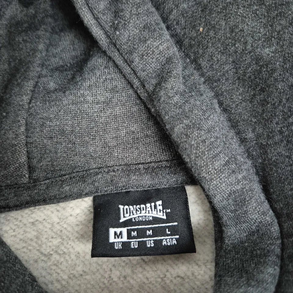 LONSDALE LONDON CHARCOAL HOODIE - UK M (EU M; US L)
