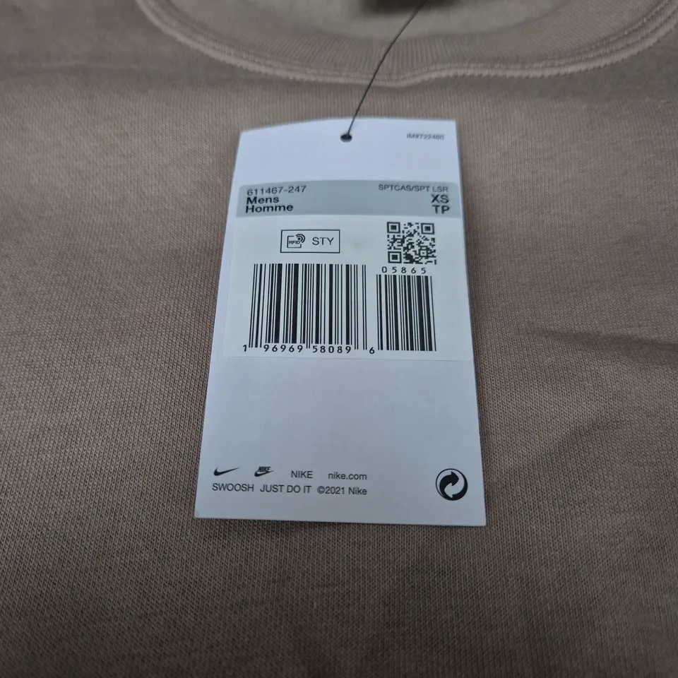 NIKE SWEATSHIRT – TAN/BROWN, MEN'S UK XS