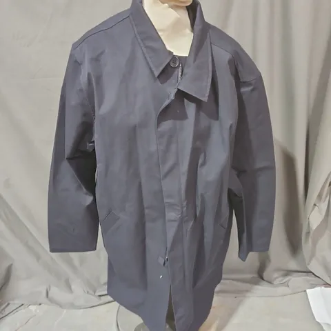 PERCIVAL MENS GREYSON LONG TRENCH COAT WATERPROOF IN MIDNIGHT WITH OLIVE - LARGE