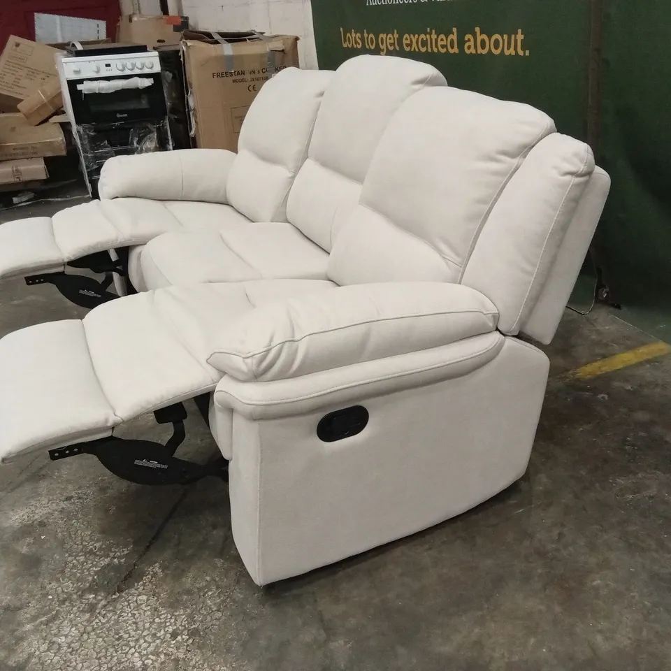 ALBION CHENILLE 3 SEATER HIGH BACK MANUAL RECLINER SOFA RRP £679