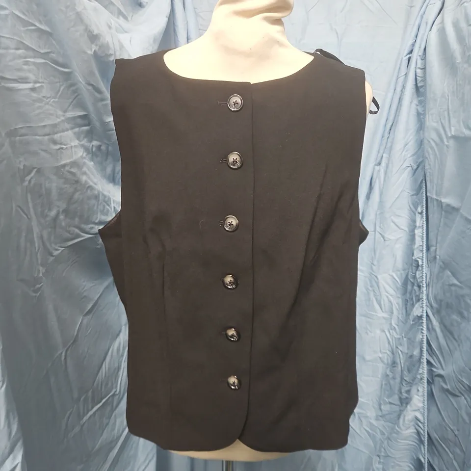 RIVER ISLAND STUDIOS SOMEWHERE TO GO BLACK WAISTCOAT – UK 16 (WOMENS)