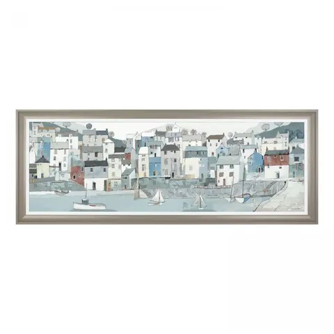 BOXED 'SHORELINE' SINGLE PICTURE FRAME PAINTING ON CANVAS
