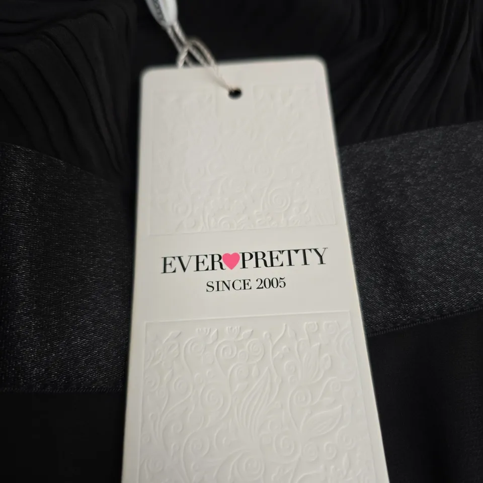 EVER-PRETTY BLACK EVENING DRESS WITH PLEATED BODICE, UK 6 (US 2 / EU 34)