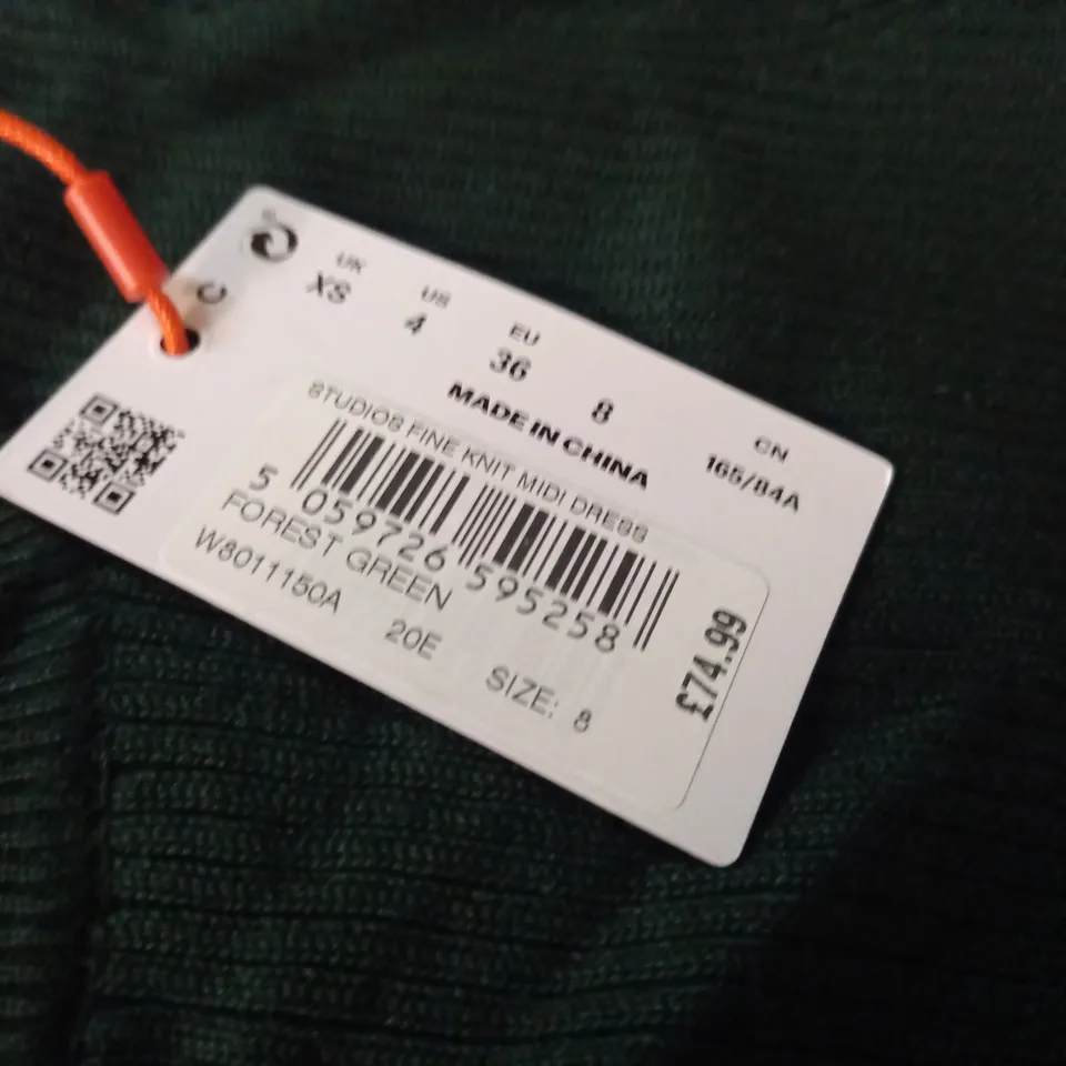 SUPERDRY STUDIOS FINE KNIT MIDI DRESS IN FOREST GREEN - 8