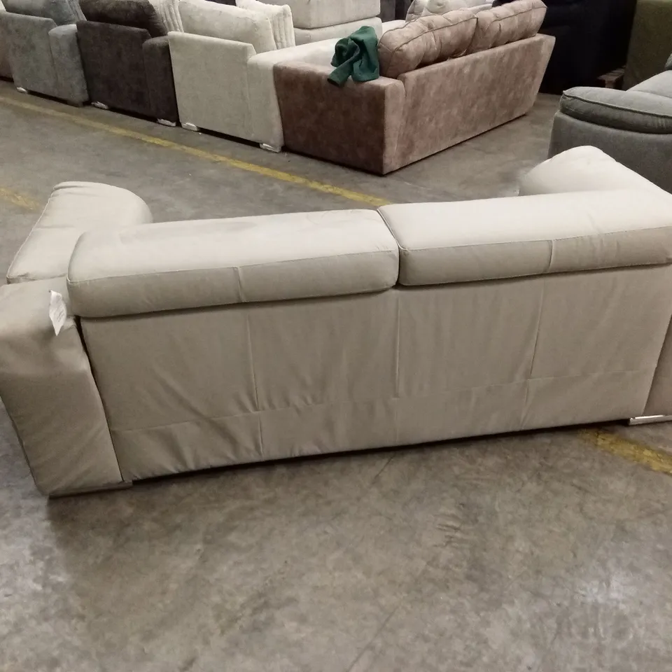 BRADY 100% PREMIUM LEATHER 3 SEATER SOFA - PEBBLE GREY RRP £1149