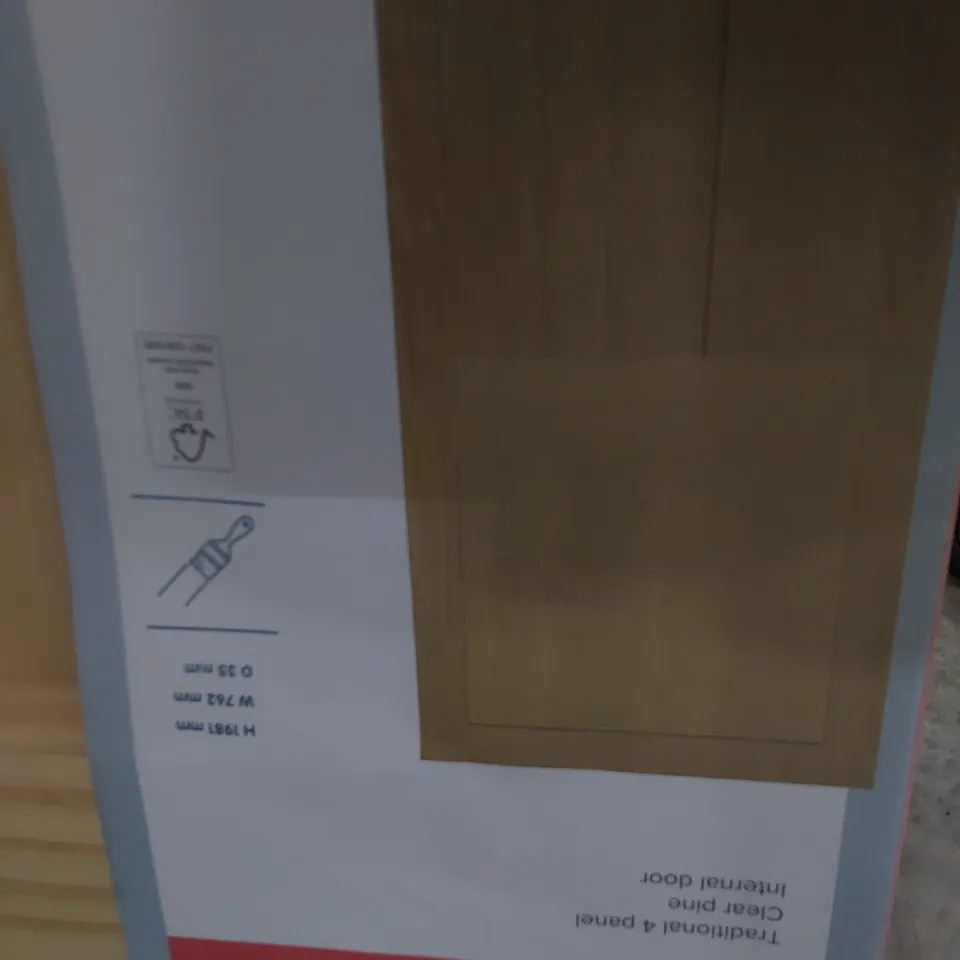 CLEAR PINE TRADITIONAL FOUR PANEL INTERNAL DOOR 1981 × 762mm
