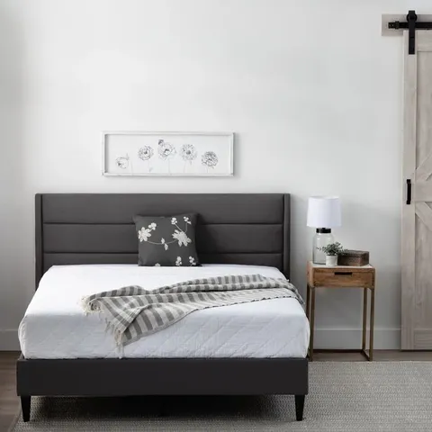 BOXED SCARLETT UPHOLSTERED PLATFORM BED