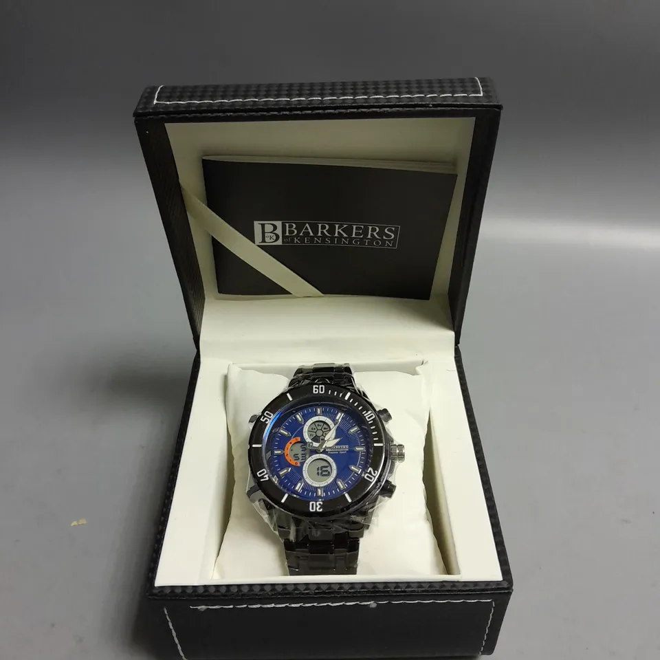 BARKERS OF KENSINGTON PREMIER SPORT BLUE DIAL WATCH 