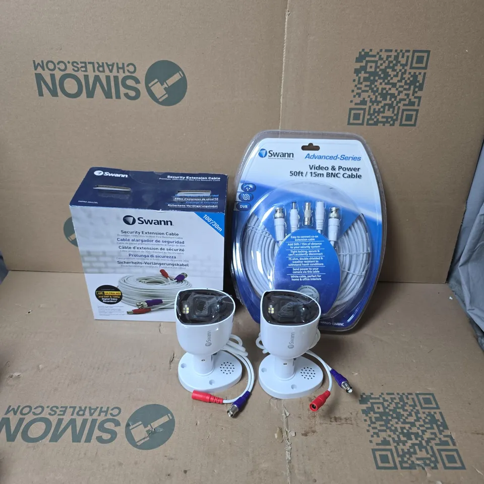 SWANN ADVANCED-SERIES CCTV DOME CAMERAS (2-PACK) WITH 50FT BNC VIDEO CABLES