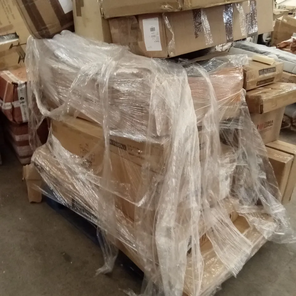 PALLET OF ASSORTED HOUSEHOLD GOODS AND PRODUCTS TO INCLUDE; HEATED BLANKET,DINING CHAIRS,AIR COOLER,GAMING CHAIR,GARDEN FURNITURE SET,HEATED CLOTHES AIRER