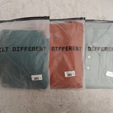 SET OF APPROXIMATELY 10 ASSORTED BUILT DIFFERENT T-SHIRTS/SHIRTS IN VARIOUS COLOURS AND SIZES
