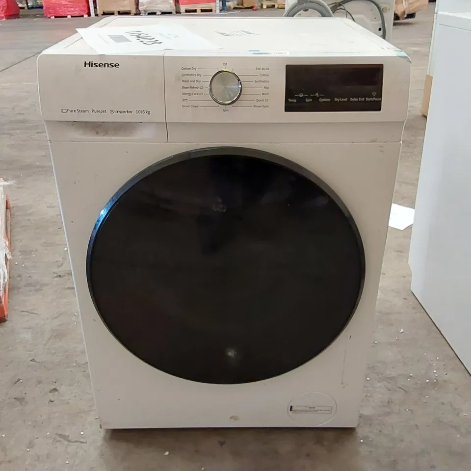HISENSE WDQA1014EVJM 60CM FREESTANDING 10 KG FRONT LOAD WASHER DRYER - 1400 RPM - PURE STEAM - PUREJET - PAUSE AND ADD - INVERTER MOTOR - WHITE [ENERGY CLASS A]