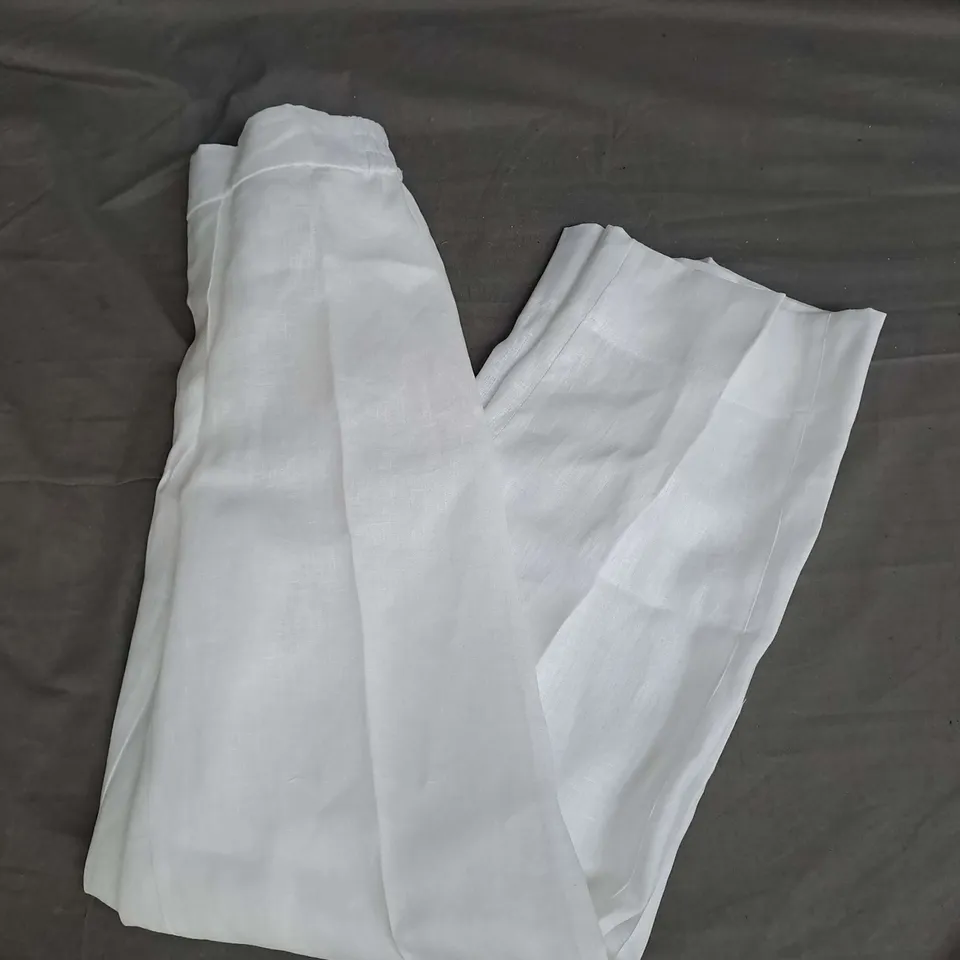 ZARA STRAIGHT LEG LINEN TROUSERS IN WHITE SIZE XS