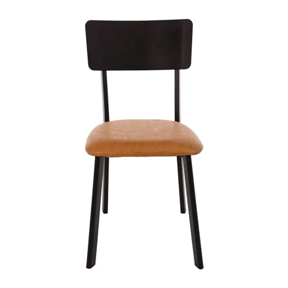 BOXED BOLERO METAL & PU SIDE CHAIRS VINTAGE CAMEL (4 PACK)