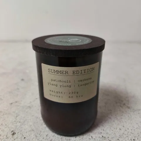 SUMMER EDITION SCENTED CANDLE – PATCHOULI, VERBENA, YLANG YLANG & TANGERINE, 230G