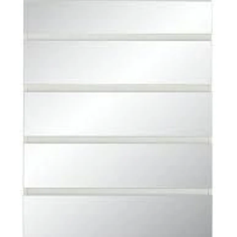 BOXED GRADE 1 PRAGUE WHITE GLOSS 5-DRAWER CHEST (1 BOX)