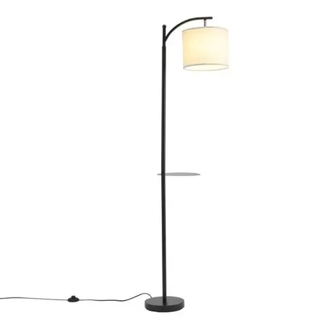 BOXED ARC FLOOR LAMP WITH ADJUSTABLE SHADE