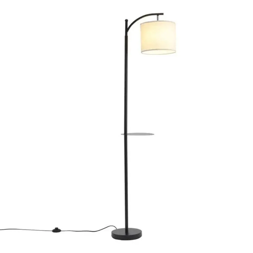 BOXED ARC FLOOR LAMP WITH ADJUSTABLE SHADE