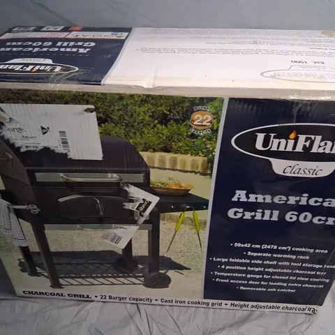 BRAND NEW BOXED UNIFLAME CLASSIC AMERICAN 60CM CHARCOAL GRILL - COLLECTION ONLY