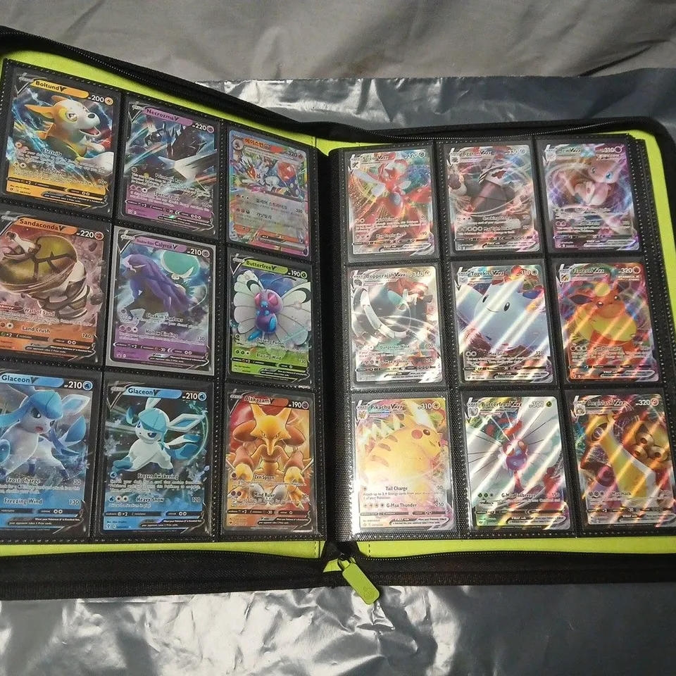 POKÉMON TRADING CARDS BINDER – LIME GREEN CARD GUARDIAN BINDER WITH SLEEVED CARDS