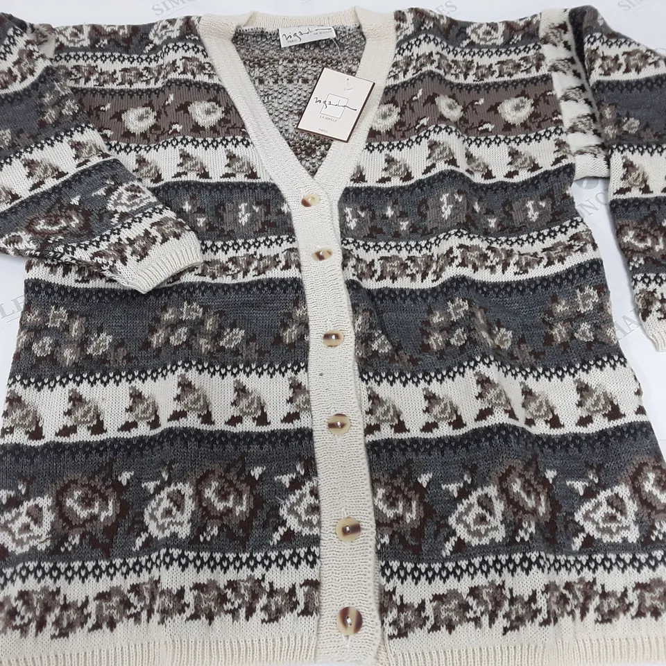 LOT OF APPROXIMATELY 15 LA MAILLE V-NECK CARDIGANS IN BROWN - SIZE UNSPECIFIED 