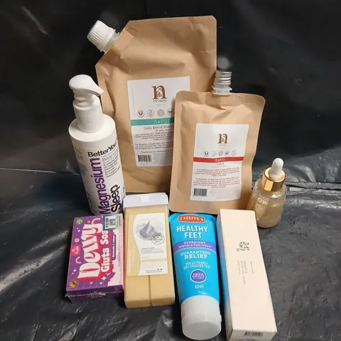 APPROXIMATEY 20 ASSORTED HEALTH AND BEAUTY PRODUCTS TO INCLUDE - BETTERYOU MAGNESIUM SLEEP BODY LOTION - O'KEEFE'S HEALTHY FEET CREAM - BEAUTY OF JOSEON RELEIF SUN - ETC