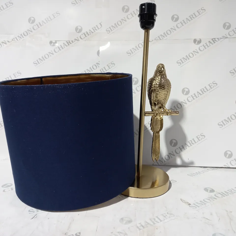 BOXED ALISON CORK PARROT TABLE LAMP - GOLD 