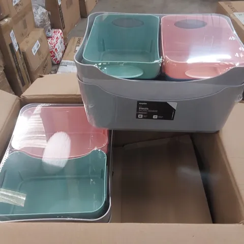 BOX OF APPROXIMATELY 6x 6PCS KEPLIN PLASTIC STORAGE BASKET SETS