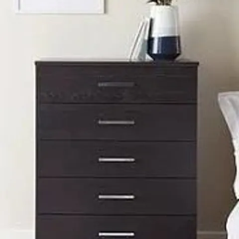 EVERYDAY PANAMA 5 DRAWER CHEST - BLACK - COLLECTION ONLY