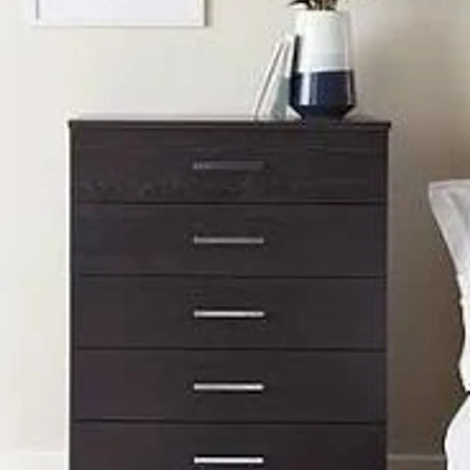 EVERYDAY PANAMA 5 DRAWER CHEST - BLACK - COLLECTION ONLY RRP £129