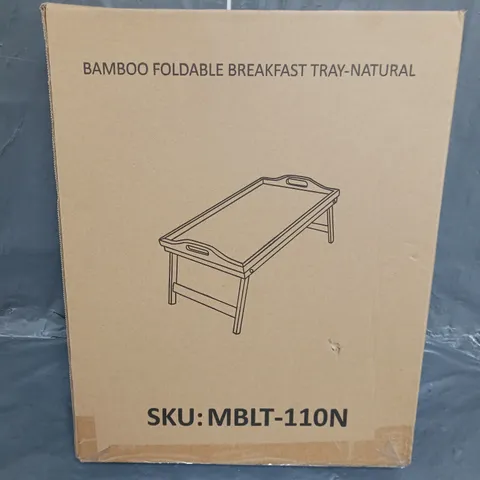 BOXED BAMBOO FOLDABLE BREAKFAST TRAY IN NATURAL