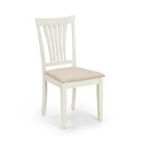 BOXED SET OF 2 JULIAN BOWEN STANMORE IVORY DINING CHAIRS (1 BOX)