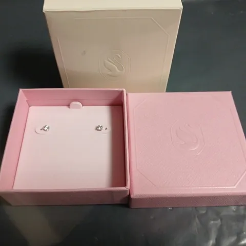 BOXED SWAROVSKI PE STUD ROUND EARRINGS
