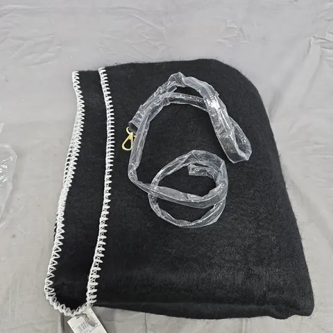 KATIE LOXTON WHIPSTITCH CAPE WITH BELT - BLACK