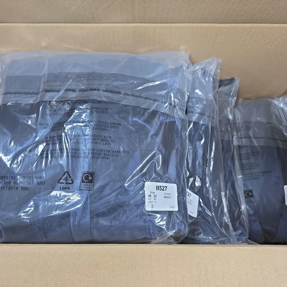 9 BAGGED JOANNA HOPE VELOUR 3-PIECE TROUSER SETS IN NAVY IN VARIOUS SIZES