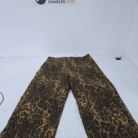 IZABEL LONDON LEOPARD PRINT JEANS – UK 16