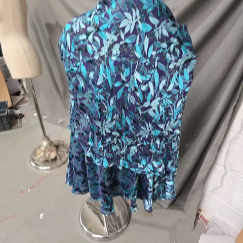 JACQUES VERT FLORAL SKIRT – BLUE/TEAL, UK 12