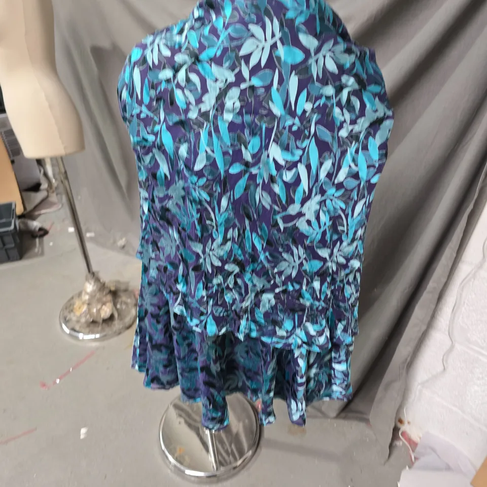 JACQUES VERT FLORAL SKIRT – BLUE/TEAL, UK 12