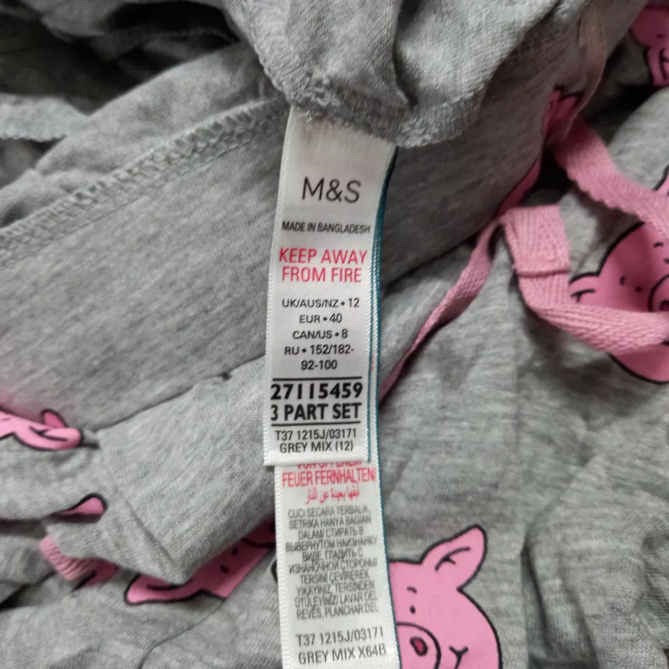 MARKS & SPENCERS PERCY PIG PJAMAS - SIZE 12