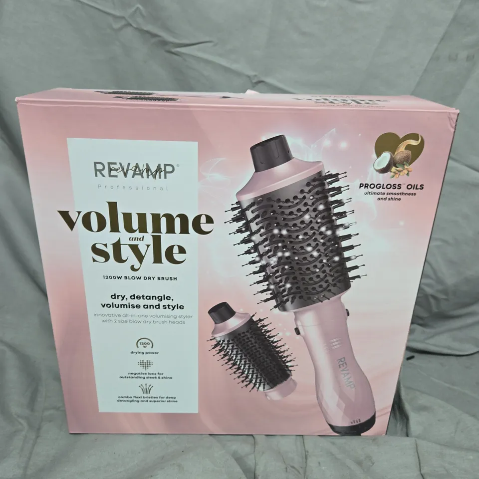 REVAMP VOLUME AND STYLE 1200W HOT BRUSH STYLER – PINK, BOXED