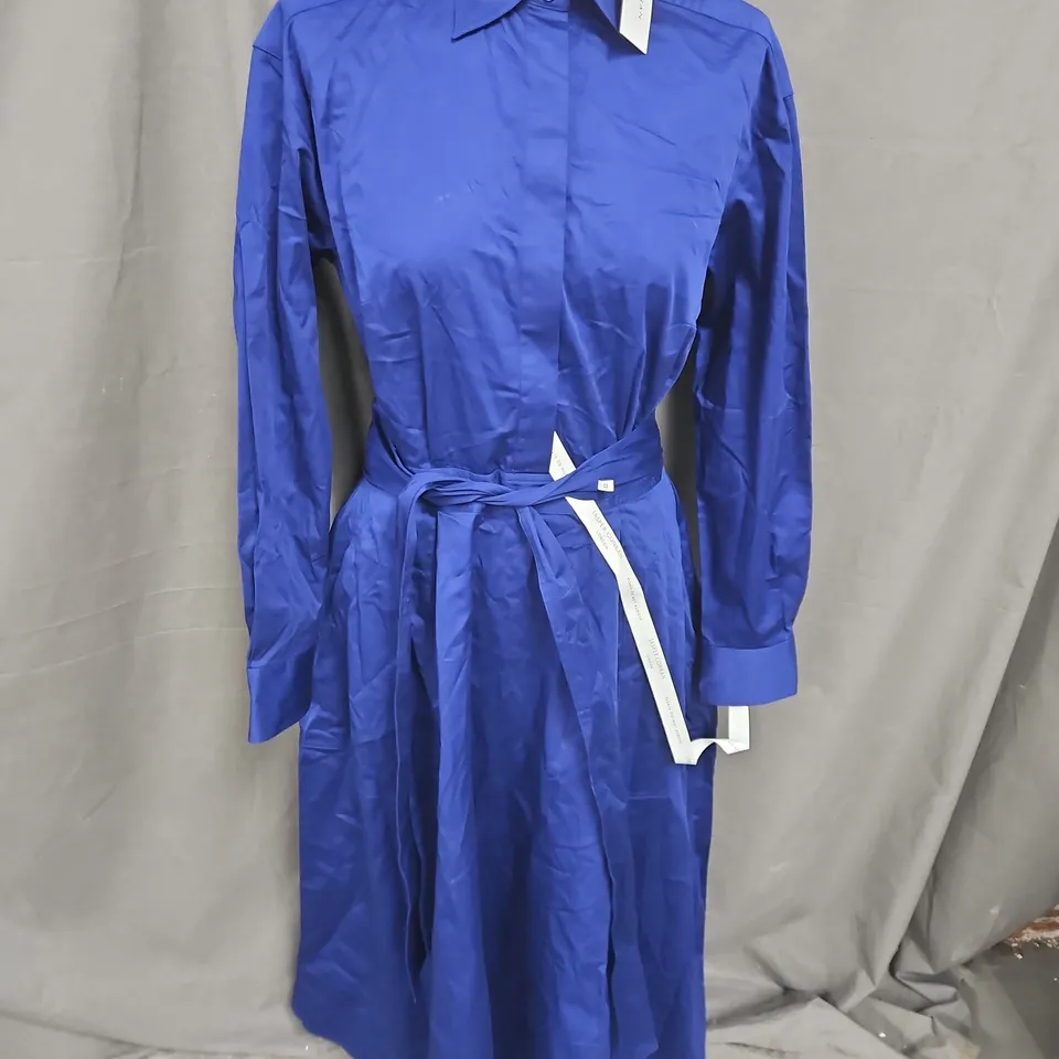 JASPER CONRAN FULL SKIRT SHIRT DRESS IN COBALT SIZE 12