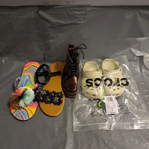BOX OF APPROXIMATELY 15 PAIRS OF ASSORTED SHOES IN VARIOUS COLOUR, STYLES AND SIZES