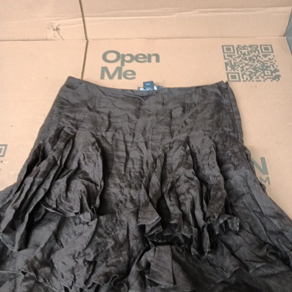 RALPH LAUREN WOMEN'S BLACK LINEN SKIRT, UK 18 (US 14)