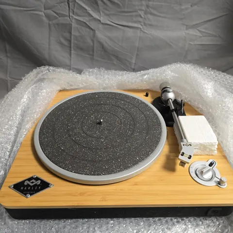 MARLEY TURNTABLE ON WOODEN PLINTH – TONEARM & PLATTER