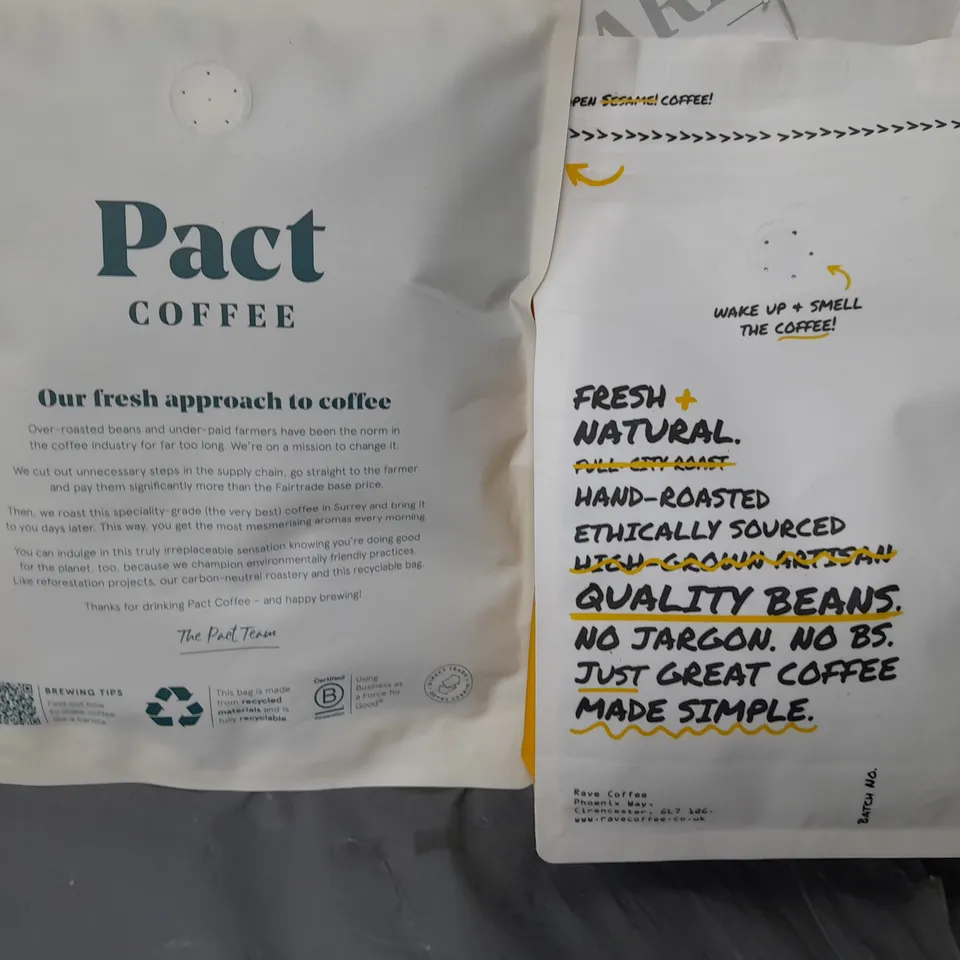 LOT OF 6 ASSORTED PACKS OF COFFEE BOTH GROUND AND BEAN